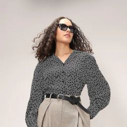 Vero Moda Black & White Printed Shirt-image-45