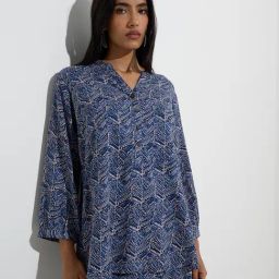 Utsa by Westside Indigo Botanical Design Kurti-image-8