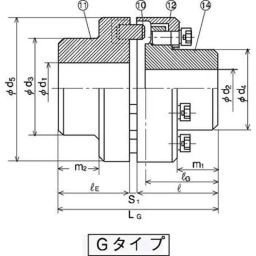 Mitsuboshi Nomex G Type Chan Coupling Overall Length 441 mm, Max Torque 26500 Nm, 1500 RPM, Nor-Mex G415-image-58