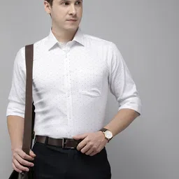 Park Avenue Slim Fit Opaque Micro Ditsy Geometric Printed Formal Shirt-picture-12