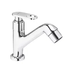 Jabra High Neck Pillar Cock Prime Series Brass Chrome Finish Deck Mount Silver-picture-48