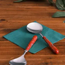 Chumbak Suzani Red Steel Serving Spoons - Set of 2-image-51