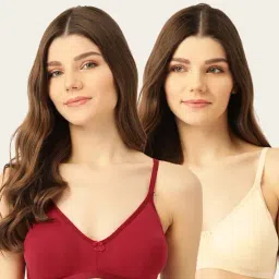 Lady Lyka Multicolor Non Wired Non Padded T-Shirt Bra (Pack Of 2)-image-49