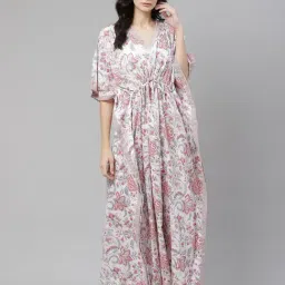 Divena White Cotton Printed Kaftan-image-32