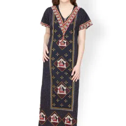 Secret Wish Navy Printed Nighty-image-77