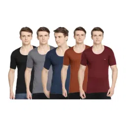 Dollar Bigboss Assorted Color Cotton Regular Fit Vests (Pack Of 5)-image-104