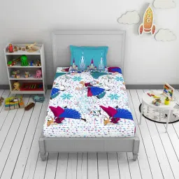CORE Designed By Spaces Light Green Organic 144 TC Cotton Bedsheet with 1 Pillow Cover-image-19