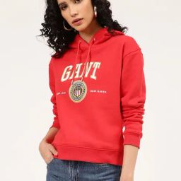 GANT Red Printed Hoodie-image-57