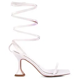 London Rag Women's Strappy White Gladiator Stilettos-image-9