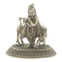 Sri Jagdamba Pearls 800 Silver Krishna Bhagwan Idol - 25 gm-image-28