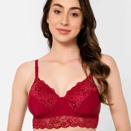 Clovia Maroon Lace Full Coverage Padded Bra-picture-19