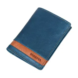 SASSORA Izan Navy & Tan Small Leather Bi-Fold Notecase for Men image 4