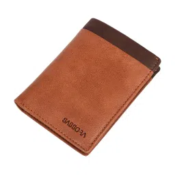 SASSORA Izan Tan & Brown Small Leather Bi-Fold Notecase for Men image 4