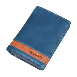 SASSORA Izan Navy & Tan Small Leather Bi-Fold Notecase for Men image 4