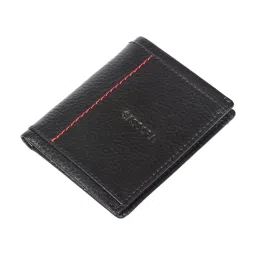 SASSORA Unlit Black & Red Small Leather Bi-Fold Notecase for Men image 4