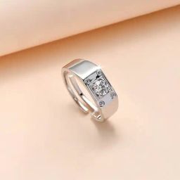 Ornate Jewels 925 Silver 1 Carat AD Sunshine Adjustable Ring for Men & Boys-image-92