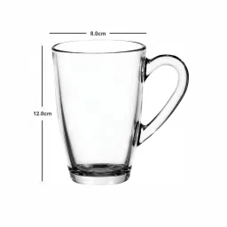 Pasabahce Transparent Glass Coffee Mug - Set of 2 (325ml) image 4