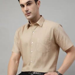 Hancock Tan Slim Fit Solid Shirt-image-94