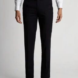 Peter England Navy Slim Fit Checks Trousers-picture-48