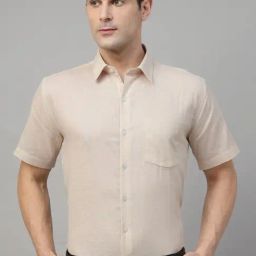 Hancock Beige Slim Fit Solid Shirt-image-55