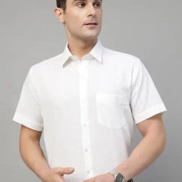 Hancock White Slim Fit Solid Shirt-image-124