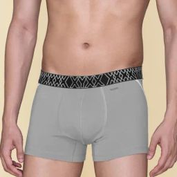XYXX Opal Grey Cotton Regular Fit Printed Trunks-picture-42