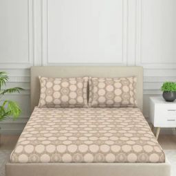 Welspun brown polycotton harmony fitted king-image-75