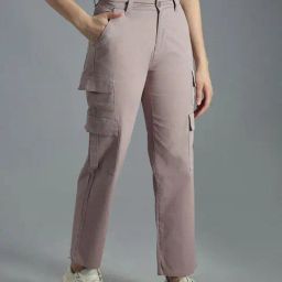 High Star Mauve Regular Fit High Rise Cargo Pants-picture-20