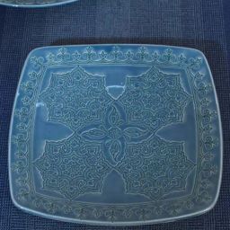 Fabindia Home Roma Blue Ceramic Casted Platter-21