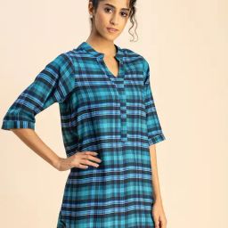 Moomaya Blue Checks Top-image-84
