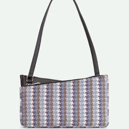 ZOUK Women Checked Baguette Shoulder Bag - Bombay Houndstooth image 4