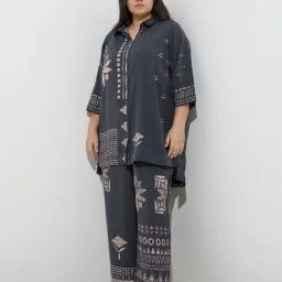 Diza by Westside Black Printed A-Line Kurti-picture-9