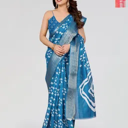Moda Rapido WomenFloral Printed Bandhani Zari Cotton Blend Silk Saree Pack of 2 saree-image-38