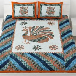 Living Roots Abstract Orange 240 TC Cotton Bedsheet with 2 Pillow Covers-image-40
