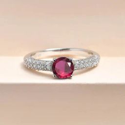 Ornate Jewels 925 Silver 1 Carat Red Ruby Solitaire Sparkly Ring for Women & Girls-image-66