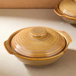 Fabindia Home Farsi Ochre Ceramic Medium Serving Bowl (400ml)-16