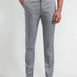 Arrow New York Grey Slim Fit Self Pattern Trousers-image-97