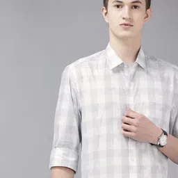 Arrow Manhattan Slim Fit Checked Pure Cotton Formal Shirt-picture-1