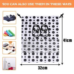 Kuber Industries White & Red 6 Pieces Printed Shoe Cover With Drawstring image 3