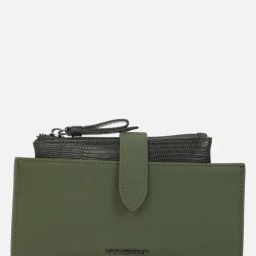 Van Heusen Green PU Textured Wallet-17