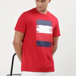 Tommy Hilfiger Primary Red Cotton Regular Fit Graphic T-Shirt-image-51