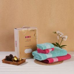 Spaces dark pink 100% cotton nuzzle towel combo-image-56