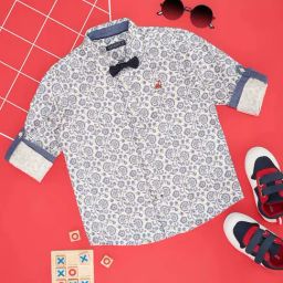 Pantaloons Baby Kids Blue Indigo Cotton Printed Full Sleeves Shirt-image-98
