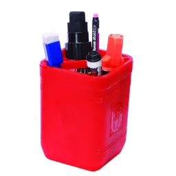 Soni Office Mate Desk Pen Holder Stand Red Color Stylish & Durable 11.5x6 cm Ideal for Office, Home & Gifting (Only Holder)-picture-2