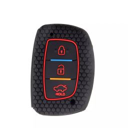AllExtreme EXKC07 Car Key Cover for Creta, i20 Elite, i10 Grand, Xcent, Verna - Black-17