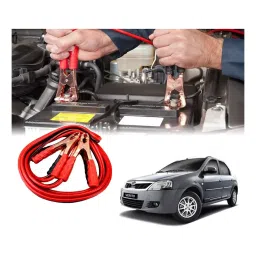 Auto Pearl 2.29 m (7.5 Ft) 500 A Heavy Duty Booster Anti Tangle Battery Jumper Cable for Mahindra Verito (Pack of 2)-84