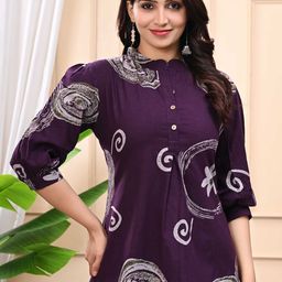 BAESD Geometric Print Cotton Shirt Style Top-picture-44