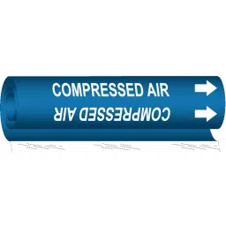 BRADY Pipe Marker Compressed Air Blue & White for 1/2 to 1-3/8 inch Outer Diameter Pipe, 14H795-image-96