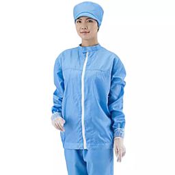 AS ONE ASPURE Clean Jacket 4L Size 100% Polyester With Conductive Yarn Blue, 2-5188-16-image-68