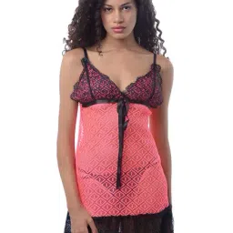 Da Intimo Pink Lace Pattern Babydoll-image-31